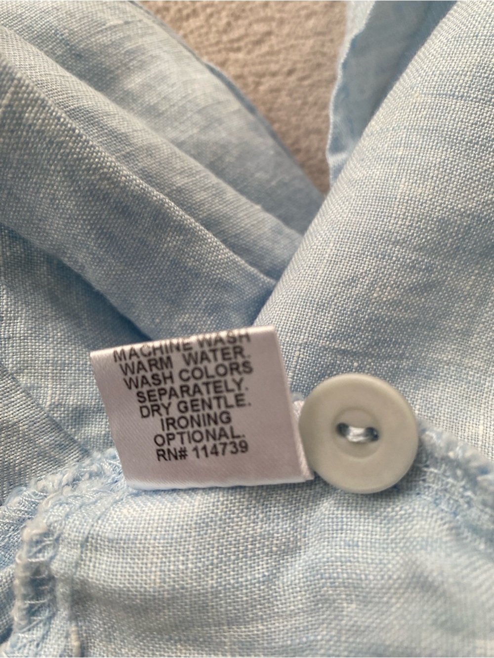 Flax 100% Linen Light Blue Pintuck Tunic - Picture 6 of 6